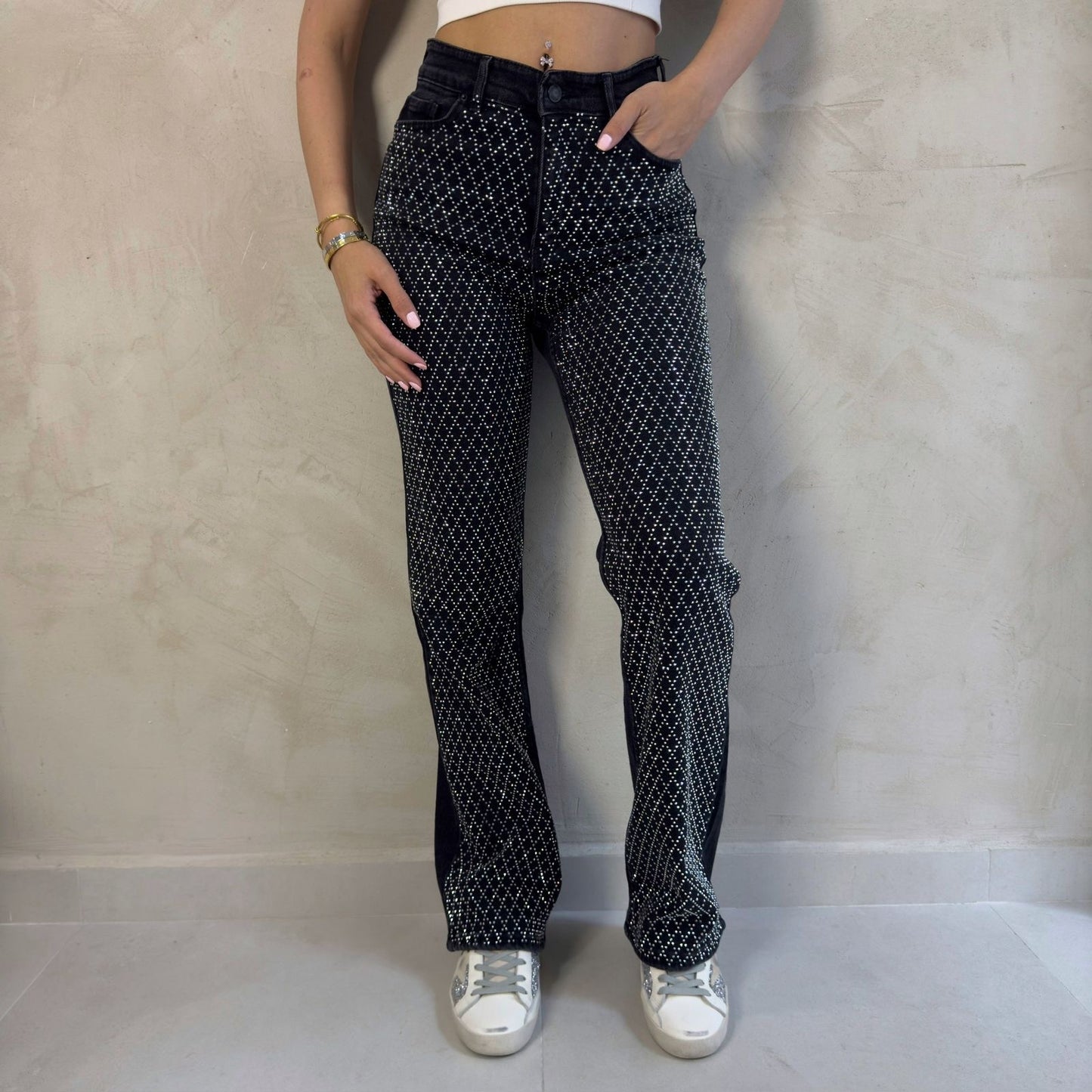 Black Glitz Jeans