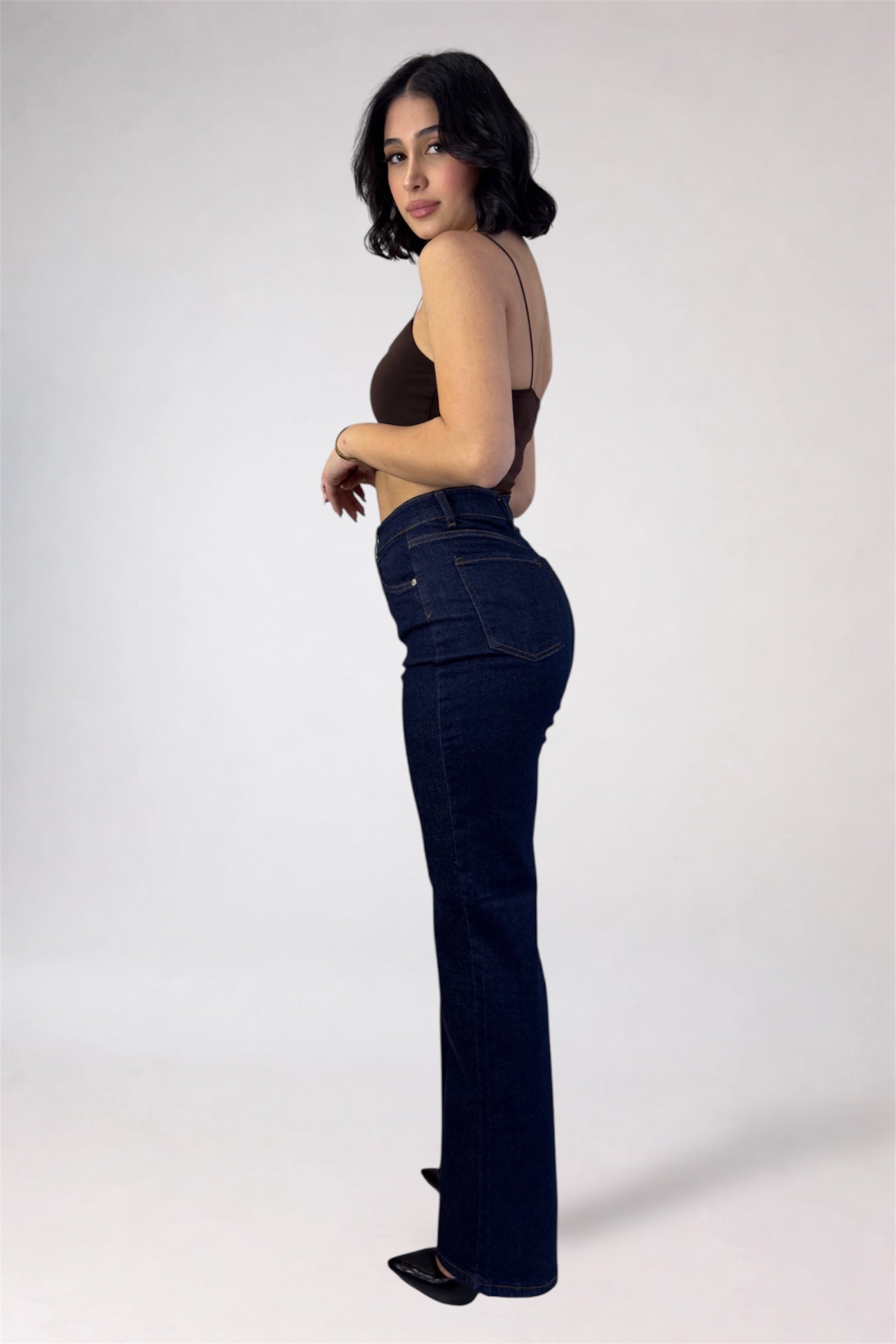Hana Jeans - Women's navy Denim Jeans | Glitzworld