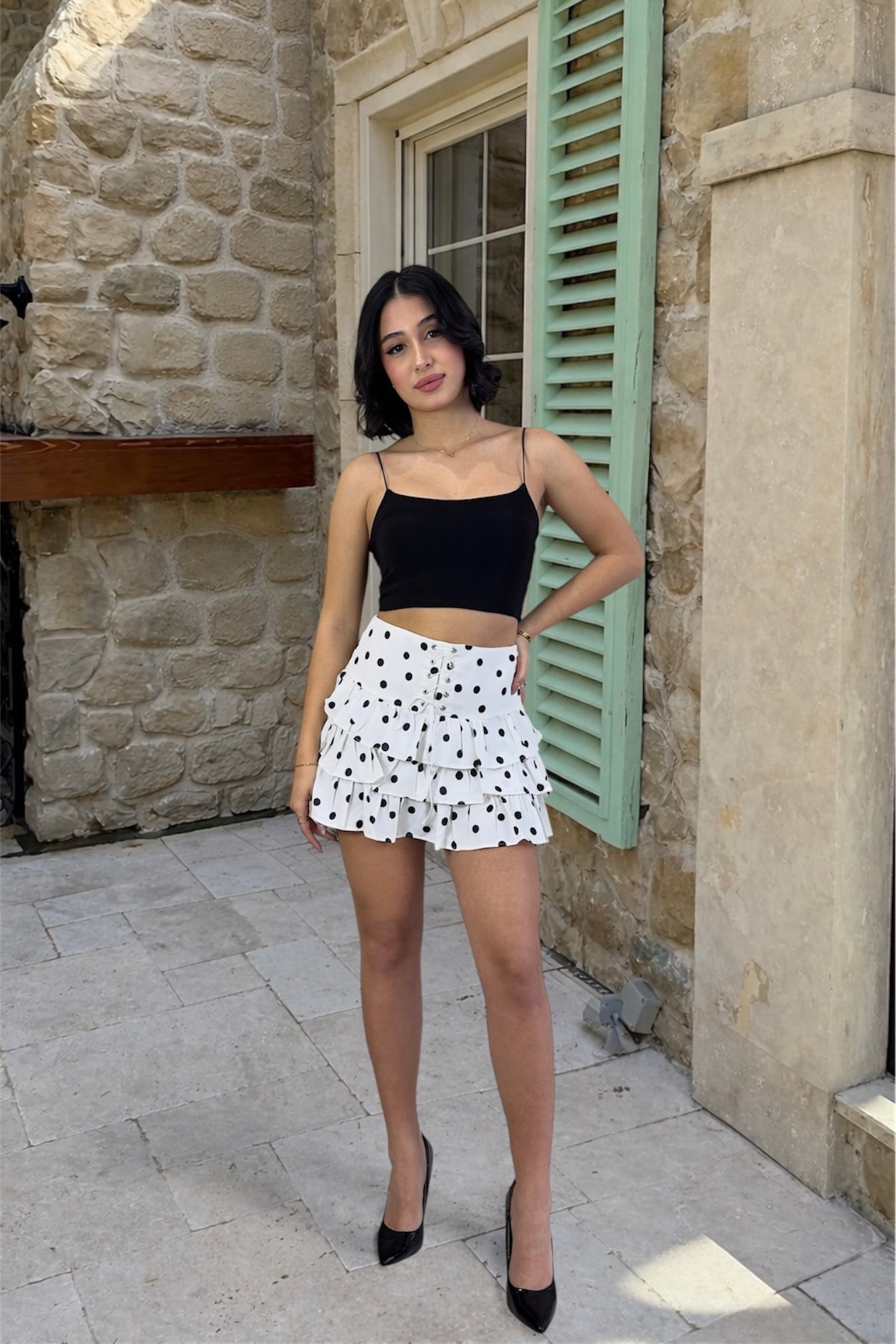Polka Dot Skirt - Lightweight Comfortable Skort | Glitzworld