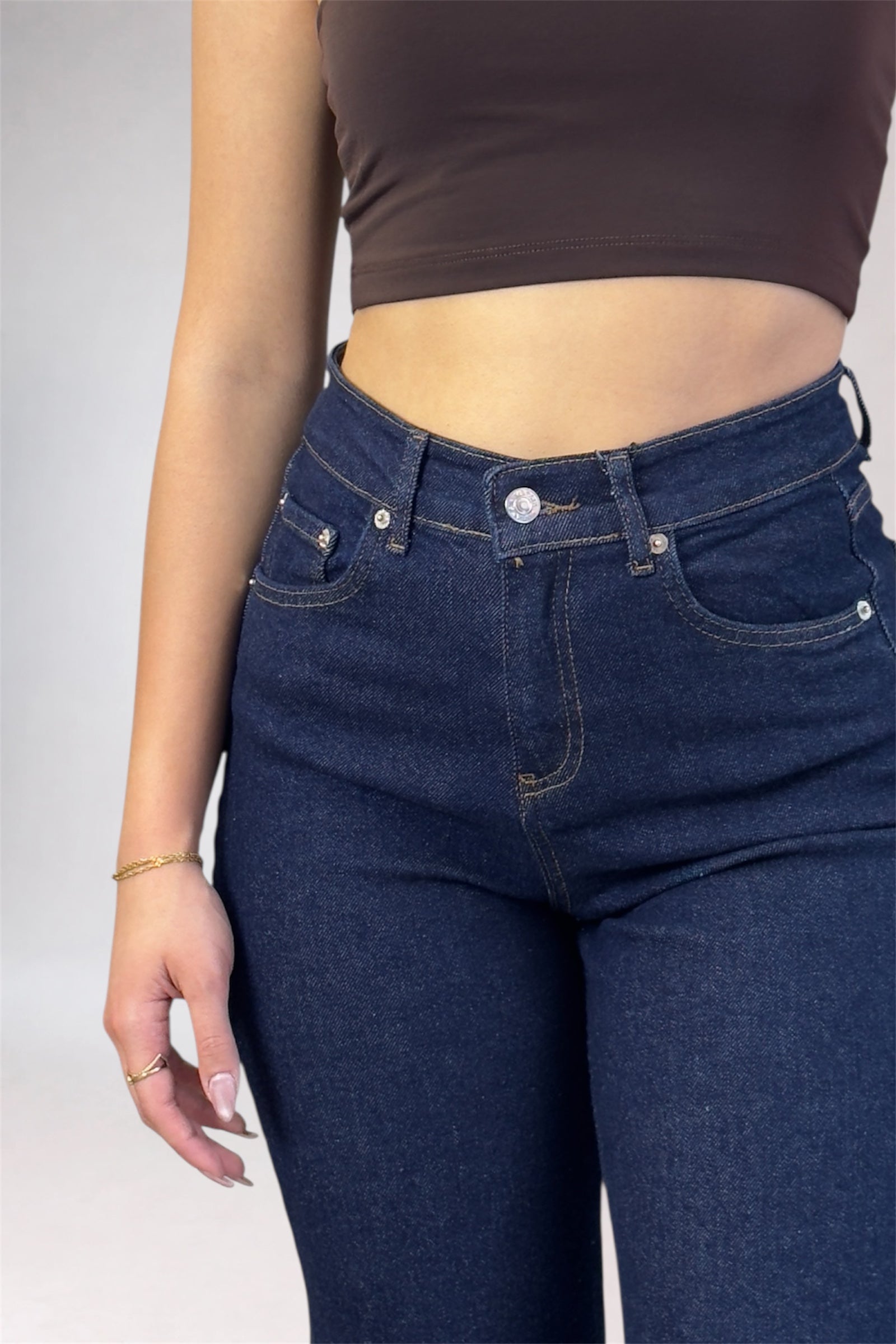 Hana Jeans - Women's navy Denim Jeans | Glitzworld