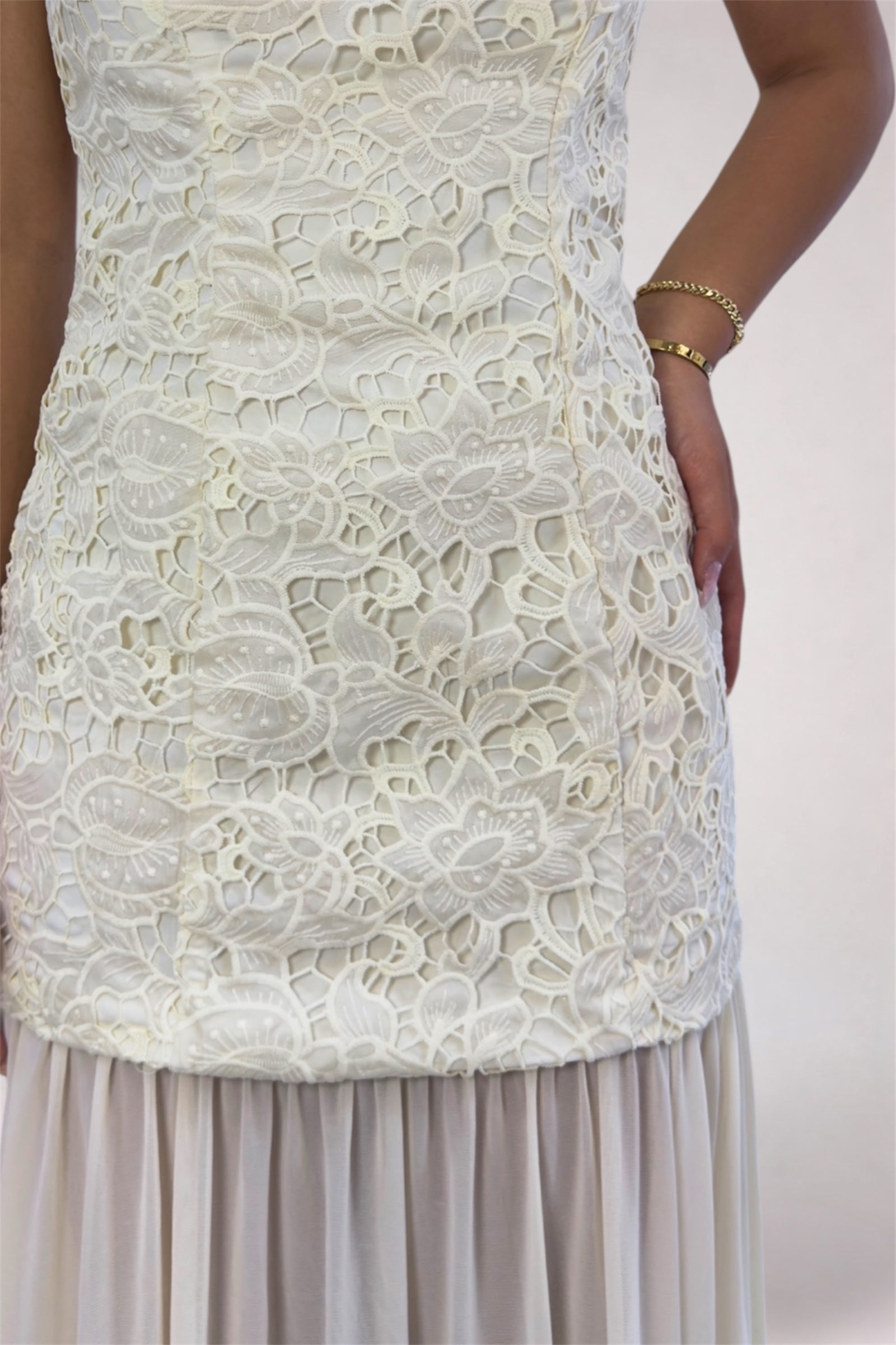 Lace dress with a plain background