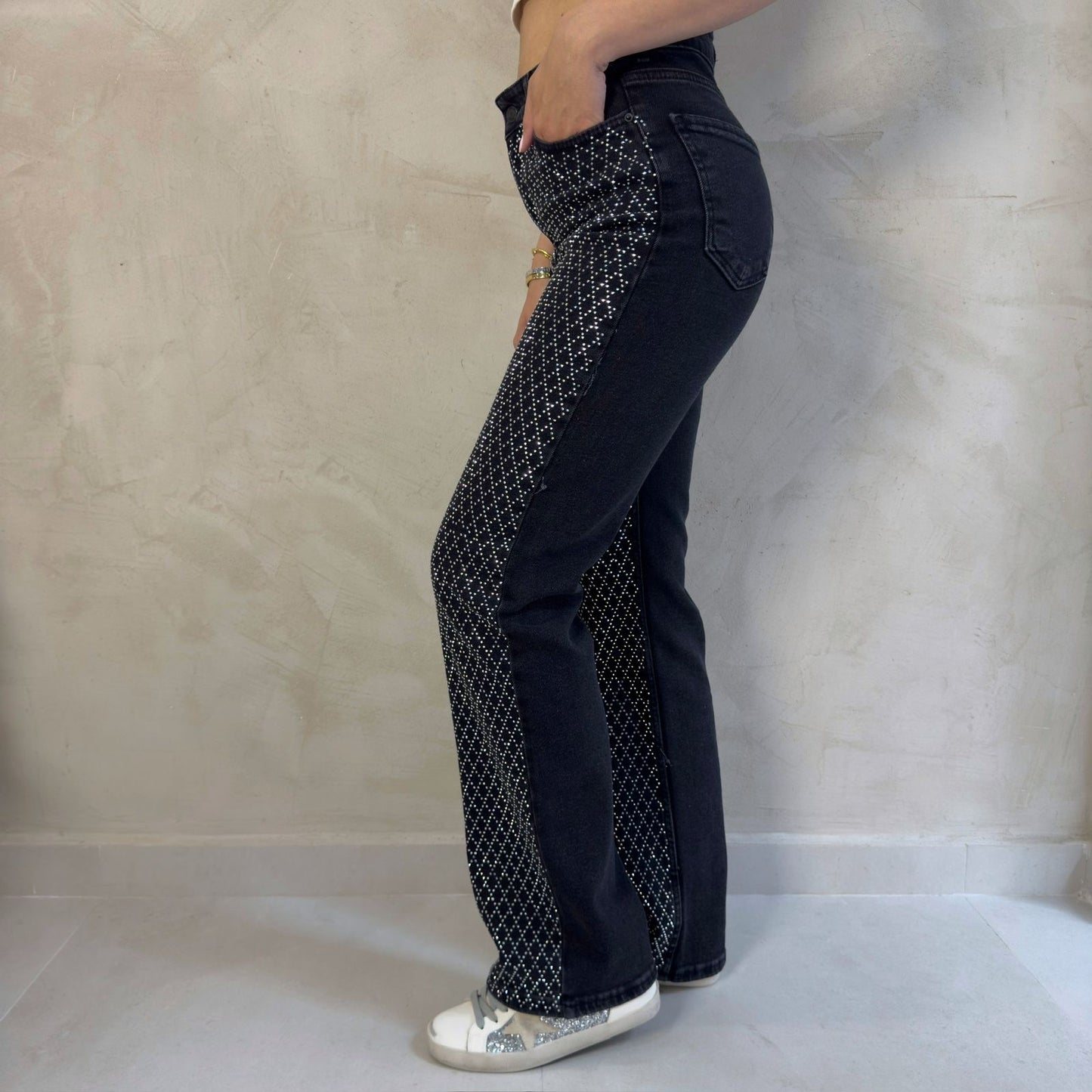 Black Glitz Jeans
